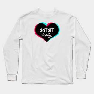 Tiktok lover Black. Text will appear flipped correctly on front camera Long Sleeve T-Shirt